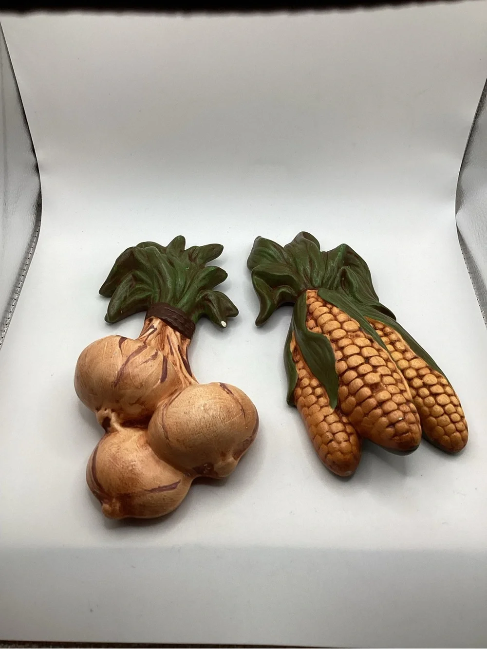 Ceramic Corn and Garlic Wall Décor Set Vintage 1950s